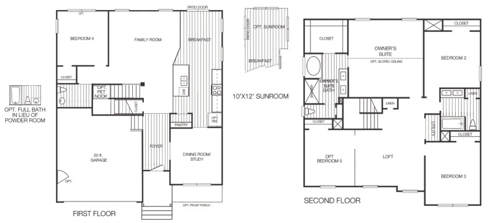 Floor plan for the Elmsted lot 55 section 6 for sale in Castleton by Boyd Homes.